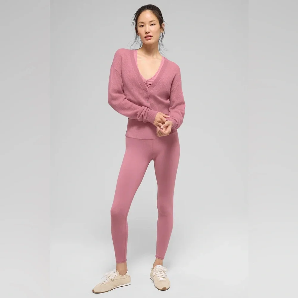 ALO YOGA | ✨NEW✨ Sheer Cashmere Cropped Cardigan in Pink Wild Rose